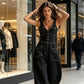 Locker sitzender Jumpsuit mit weiten Beinen und Taschen