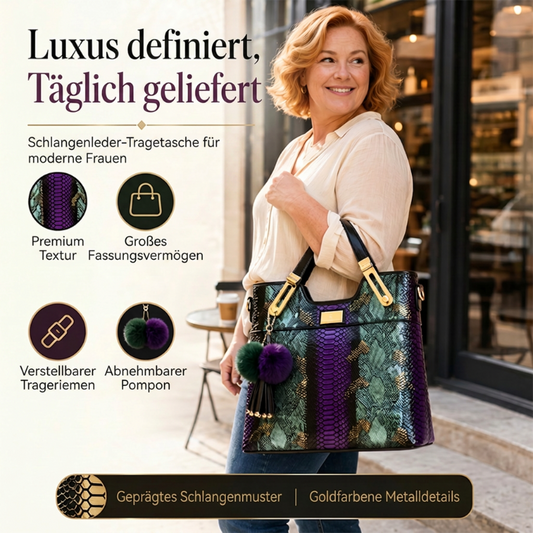 🏆LETZTER TAG 50% RABATT🔥Elegante Schlangenleder-Optik PU-Leder Tragetasche-premium Handtaschen