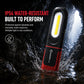 🔥SAKERPLUS Wiederaufladbare Arbeitsleuchte, 3000LM COB LED Magnetische Mechanikerlampe mit 360° Schwenkhaken, 180° verstellbarem Ständer, Taschenlampen-Modus, USB-C Ladung, IP54 Wasserbeständig für Autoreparatur, Garage & Camping