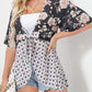 🌸Damenjacke mit Blumenmuster, Rüschen an den Ärmelbündchen und Bindebändern – locker geschnittener, luftiger Cardigan im Boho-Stil