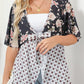 🌸Damenjacke mit Blumenmuster, Rüschen an den Ärmelbündchen und Bindebändern – locker geschnittener, luftiger Cardigan im Boho-Stil