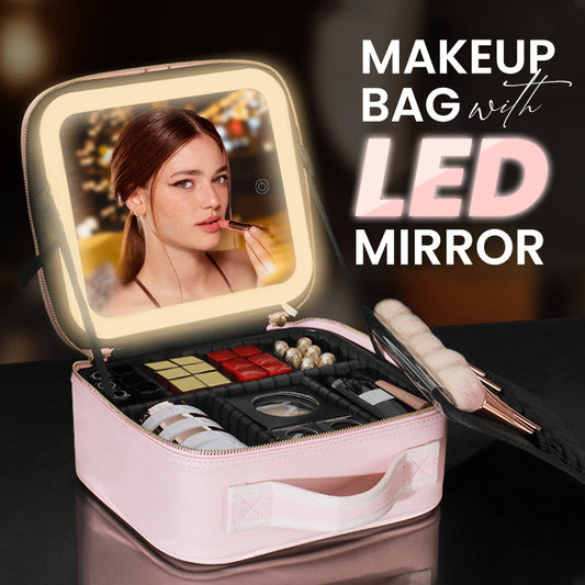 ✨ 50% RABATT & Versandkostenfrei ✨ Makelloses Schminken überall – Tragbare Kosmetiktasche mit LED-Spiegel! ✨