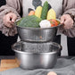 ⏳Zeitlich begrenzter 55% Rabatt⏰ Haushalts-Edelstahl 3-teiliges Gemüse-Hack- und Abtropfkorb-Set🥒🥔🧅