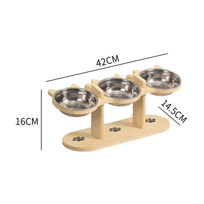 🐾40 % Rabatt!!🐱🐶 Rutschfester erhöhter Futtertrog 🥣 mit 3 Schalen für Haustiere 💖