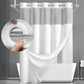 🚿 50% RABATT! 🛁 Doppellagiges Duschvorhang-Set mit Futter – Abnehmbar, Ohne Haken, Weißes Waffel-Design Für Ein Sauberes, Modernes Badezimmer ✨