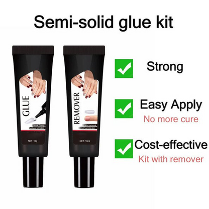 ⏳Kaufen Sie eins, erhalten Sie eins gratis ✨Neu verbesserter, schnell trocknender, halbflüssiger Nagelkleber (10 g) mit 10 ml Entferner🔥