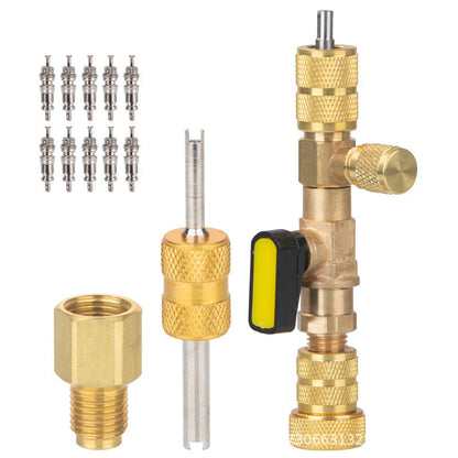 🔧❄️ 50% RABATT JETZT! AC-Ventileinsatz-Ausbauwerkzeug – SAE 1/4" & 5/16", 10 Ersatzeinsätze, aus massivem Messing ✨