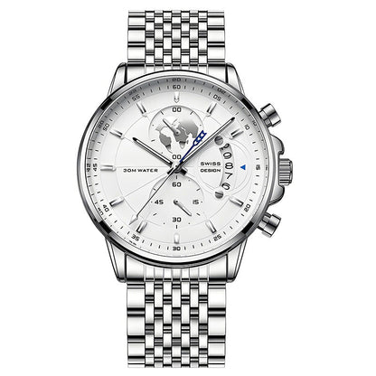 📢📢50 % Rabatt!!! 🎅Herrenuhr mit Globusmotiv im maritimen Stil