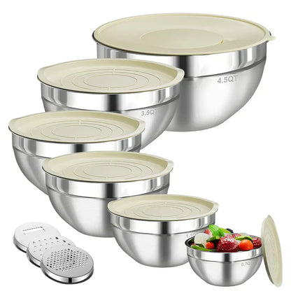 🛍️ 50 % Rabatt – 6-teiliges Edelstahl-Schüssel-Set mit Deckel – spritzschutz, vielseitig für Salat, Backen & Aufbewahrung 🥣