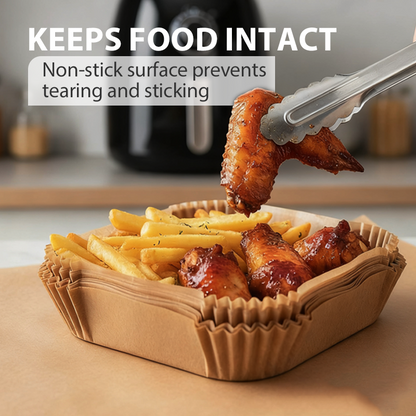 🔥🍗 50% RABATT! Einweg-Backpapier-Einlagen für Heißluftfritteusen – antihaftbeschichtet, hitzebeständig, perfekt für Airfryer. 🛡️💨