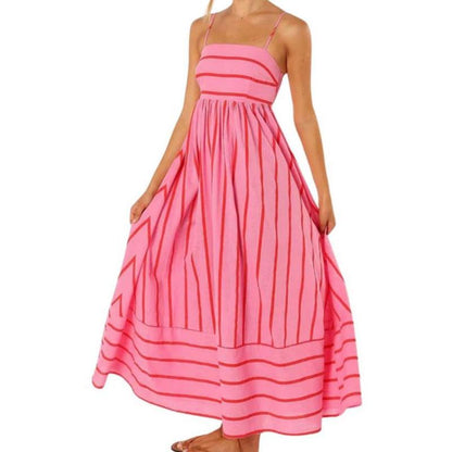 🌞🔥Langes, fließendes Swing-Kleid mit Spaghettiträgern und Cut-outs