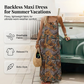 Sommerliches rückenfreies Damen-Maxikleid mit Spaghettiträgern