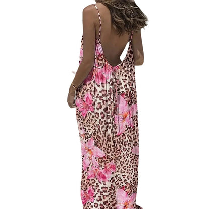 Sommerliches rückenfreies Damen-Maxikleid mit Spaghettiträgern