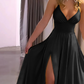 ✨ 50% RABATT! 👗V-Ausschnitt Maxikleid mit Spaghettiträgern und hohem Schlitz 🌙💃