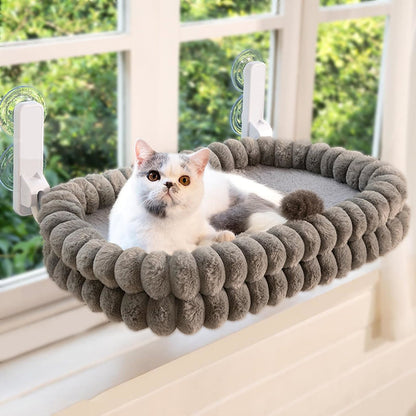 🌞Frühlingserwachen: 50% Rabatt!🐱 Klappbare Katzenhängematte fürs Fenster – 18 kg Tragkraft – Ultrazarte Plüschhülle (waschbar) – Platzsparendes Design