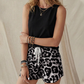 ⏰ 50 % RABATT – Nur für kurze Zeit ✨Damen-Tanktop & Leoparden-Shorts-Set – Lässig, auffällig, stylisch 🐆