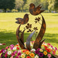 📢📢50 % Rabatt!!🥳💞 2+1 GRATIS!! 🏡 Rustikaler Gartenstecker aus Metall – Muster: Vögel und Blumen 🕊️