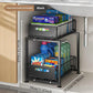 📢📢50% OFF !! ⏰Double-Tier Pull-Out Shelf Cabinet Organiser – 5 Height Adjustments, 2 Pull-Out Tiers, Carbon Steel & Large Capacity – No Assembly Required ✨