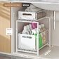 📢📢50% OFF !! ⏰Double-Tier Pull-Out Shelf Cabinet Organiser – 5 Height Adjustments, 2 Pull-Out Tiers, Carbon Steel & Large Capacity – No Assembly Required ✨