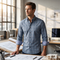 👔🎯 50% RABATT!Modisches Herren Karo Hemd mit Kontrast-Manschetten – taillierter Schnitt, vielseitig kombinierbar für Freizeit & Casual-Business✨