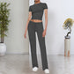🎉2026 NEUE PRODUKTE – HEISSER VERKAUFSSCHLAGER✨ Damen-Casual-Set aus uni-farbenem T-Shirt und Straight-Leg-Hose