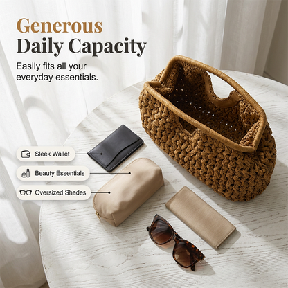 👜 50% RABATT JETZT! 🏆 Handgefertigte Strohhandtasche für Damen – Natürlich, leicht & geräumig – Perfekt für Strand, Sommerausflüge oder Wochenmarkt – Boho-Chic 🌾