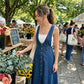 Damen Denim Overall Midi Kleid mit Knopfleiste🌸