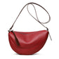 Minimalistische echte Leder-Halbmond-Tasche