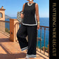 👚🤍 Damen ärmelloses Top & weites Bein Hosen Set – Fließend, luftig & elegant – Perfekt für Sommer, Strand oder besondere Anlässe – bequemer 2-teiliger Look ✨
