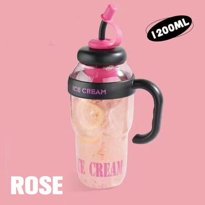 Stylish Large Capacity Sports Water Bottle with Straw