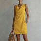 📢📢40% OFF !! ⏰ Elegant Slim Fit Cowl Neck Dress – Sleeveless, Side Pockets, Versatile ✨