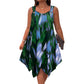 Elegantes ärmelloses Kleid mit Farbverlauf-Print