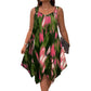 Elegantes ärmelloses Kleid mit Farbverlauf-Print