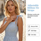 👗 Retro-Maxikleid in Karo-Optik – mit Smok-Oberteil & verstellbaren Trägern, bequem & elegant für Alltag, Strand & Sommer 🌸☀️