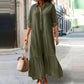 👗 LIMITED-TIME 50% OFF! ✨ Women's Vintage Lapel Neck Long Dress – Asymmetrical Hem, Soft Fabric, Timeless Style 🌸