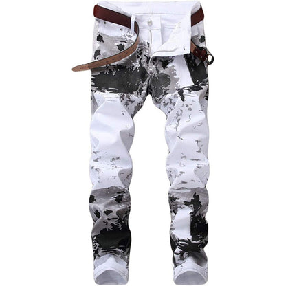 Herren Trendy Camouflage Slim Jeans