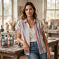 🌸Gestreiftes Kurzarm-Bluse für Damen – lässig, bequem & vielseitig für den Alltag 🌿