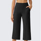 Damen Hochbund Stretch-Caprihose