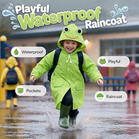 Wasserdichter Kinder-Regenponcho mit Kapuze