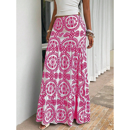 🌊 2026 Sale — Over 36,000 Sold!✨ Women's Flowy Maxi Skirt – Statement Resort Print 🌸