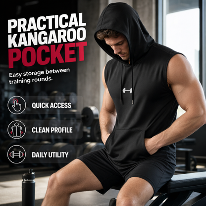 🏋️ Herren Ärmelloses Sportkapuzenshirt | Atmungsaktiv, Muskelschnitt & Ideal für Gym, Laufen & Outdoor-Training