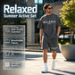 👕🩳 Herren Freizeit-Set aus T-Shirt und Shorts – 50% RABATT! Lockere Passform, atmungsaktiv, perfekt für Sommertage & Entspannung. 🔥☀️