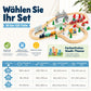 Elektrisches Holzeisenbahn-Schienen-Spielzeugset mit Brücken & Landschaft