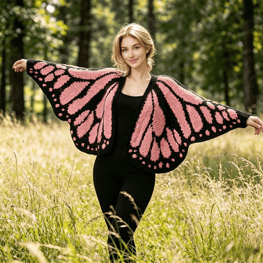 Damen Schmetterling-Flügel Strickjacke