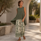 Damen Casual Ärmelloses Oberteil & Weite Hose Set
