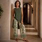 Damen Casual Ärmelloses Oberteil & Weite Hose Set