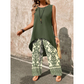Damen Casual Ärmelloses Oberteil & Weite Hose Set