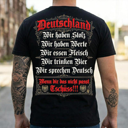 👕 50% RABATT!  Deutschland Heritage T-Shirt – Patriotisches Print, weich & atmungsaktiv – Perfekt für Alltag, Fußball & Oktoberfest ✨