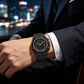 ⌚ Herren Luxus Funkelnde Quarzuhr — Diamant-Einlage Sonnenstrahl-Zifferblatt mit geriffelter Lünette