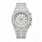 ⌚ Herren Luxus Funkelnde Quarzuhr — Diamant-Einlage Sonnenstrahl-Zifferblatt mit geriffelter Lünette
